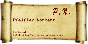 Pfeiffer Norbert névjegykártya